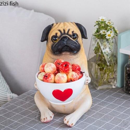 Resin Animal Statue Dog Storage Ornaments Key Storage Box Snack Bowl Fruit Plate Organize Pallets Decoration Accessories Crafts