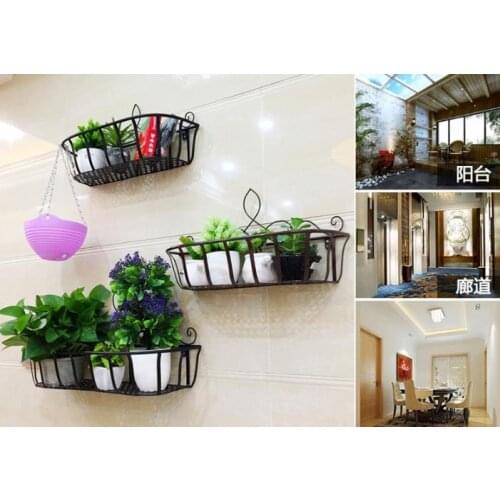 Freeshipping 50mm European Style Wrought Iron Flower Rack Balcony Hanging Pot Flower Wall Rack for Pot 3 color to choose