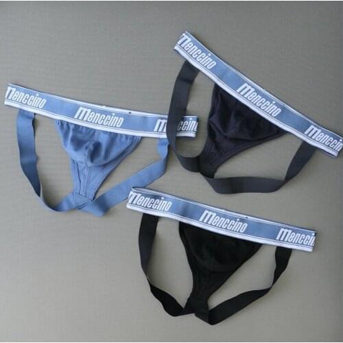 Men Thongs Pure Cotton Sexy U Convex Hollow Out Hip Fashion Mens Underwear Tight Jockstrap Gay Pants