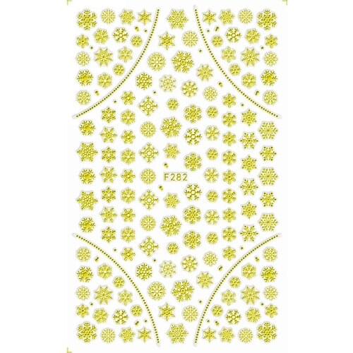 UPRETTEGO SUPER THIN SELF ADHENSIVE 3D NAIL ART NAIL SLIDER STICKER WHITE BLACK GOLD SILVER CHRISTMAS BELL DEERS F283-284