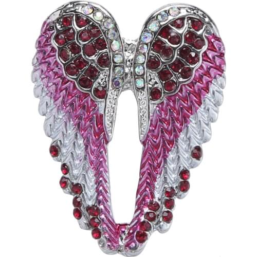 Women Men Sparkly Angel Wing Breastpin Elegant Cardigan Brooch Crystal Corsage Pin DIY Shirts Collar Decorative Safety Clip Pins