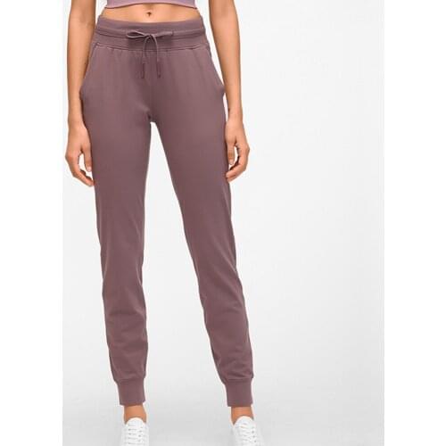 High Waist Pants Women Drawstring Elastic Waist Solid Yoga Pants Workout Leggings Sport Wear For Women Gym