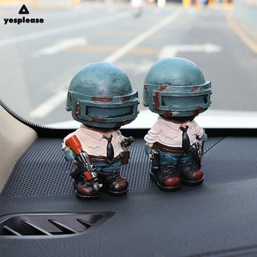 1PCS Car Interior Accessories Ornaments Cute Resin Doll For PUBG Playerunknowns Battlegrounds Automotive Interior Toys