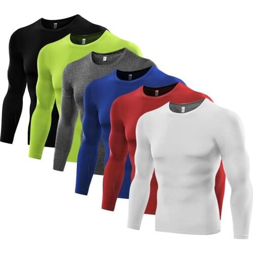 1PC Compression Under Base Layer Top Long Sleeve Tights Sports Quick Dry Rashgard Running T-shirt Gym Fitness Sports Shirt