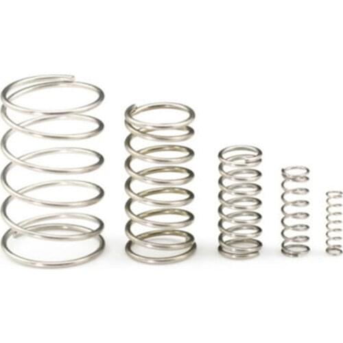 10Pcs, Compression Spring, Steel Non-corrosive Tension Spring Wire Dia 0.6mm Outer Dia 6mm Length 5-50mm