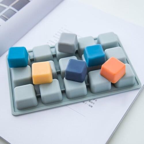15-hole Cube Ice Tray Chocolate Biscuit Silicone Mold Food Grade DIY Handmade Soap Silicone Mold Soap Making Supplies Resin Mold