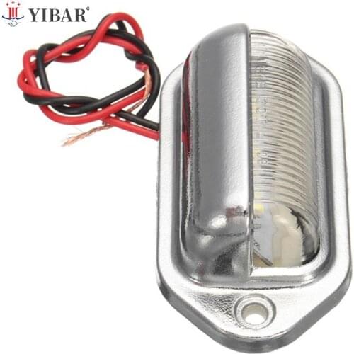 1X Chrome 6LED License Number Plate Tag Interior Step Light For Boat RV Trailer