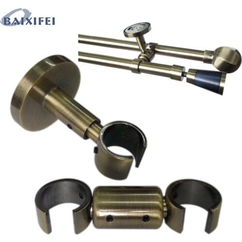 2 Pcs D20mm Curtain Rod Decorative Ceiling Bracket 1+2 lfg , 6cm , Curtain Accessories Bracket for Window Decoration