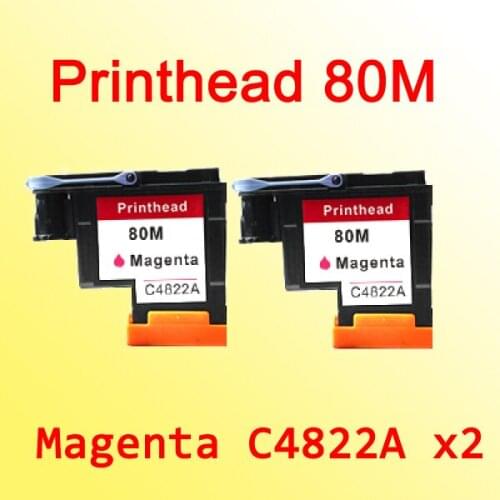 2x magenta printheads compatible for hp 80 Designjet 1000 1050c 1055cm C4822A