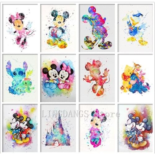 Disney 5D DIY Full Drill Diamond Painting Mickey Minnie Dumbo Cartoon Animal Diamond Embroidery Mosaic Cross Stitch Home Decor