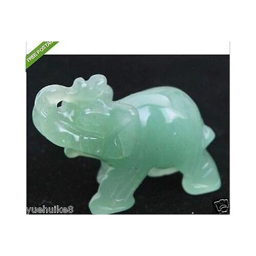 Free shipping ACollectibles Interesting Green jade Carved Elephant Small statue jade statue