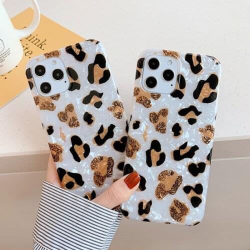 Leopard Print Phone Case For iPhone 12 Mini 11 Pro X XR XS Max 7 8 Plus SE 2 Fashion Dream Shell Pattern Soft IMD For iPhone 12