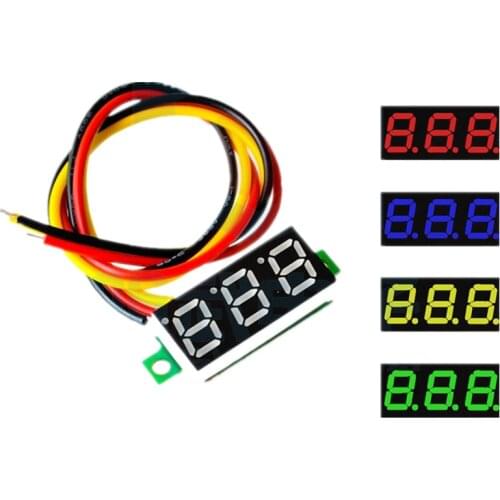 0.28 Inch 2.5V-40V Mini Digital Voltmeter Voltage Tester Meter Red/Blue/yellow/green LED Screen Electronic Parts Accessories