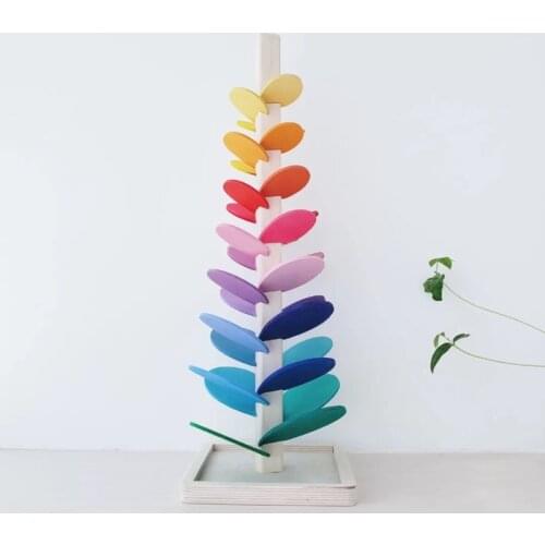 Wood Marble Sounding Tree Interactive Ball Game Jenga Blocks Learning Toys Educational Toys for Children Wooden Sounding Tree