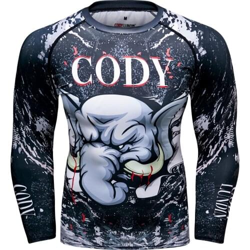 2021 Cody Lundin High Quality Autumn Casual Rashguard O-Neck Long Sleeve Running Print T-Shirt for Men