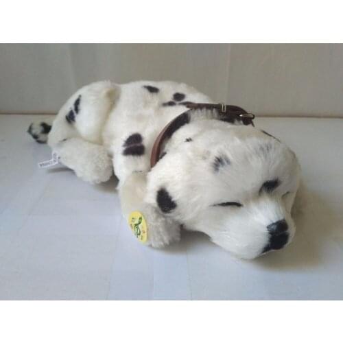 Simulation prone Dalmatian dog 30x20cm model breathing dog handicraft,home decoration toy d2839