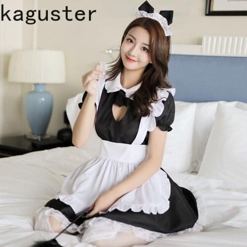 Maid Cosplay Costumes Lace Sexy Kawaii Lingerie Set White Cute Underwear Servant Erotic Outfit Babydoll Porno Nightgown