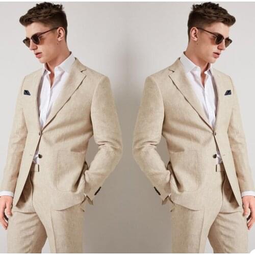 Summer Leisure Young Man Wedding Pants Suits 2 pieces Mens Formal Wear Tuxedos Party Prom Work Blazer