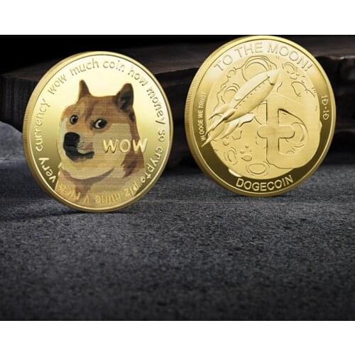 Creative Souvenir Gold Plated Bitcoin Dogecoin Coin Collectible Great Gift Art Collection Physical Commemorative Coin Home Decor