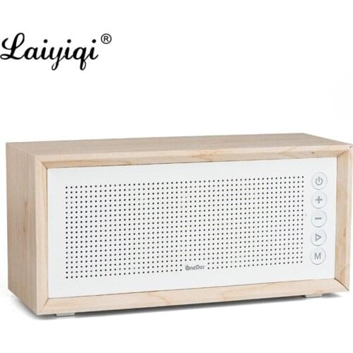 Laiyiqi retro design Bluetooth speaker portable woofer FM radio wooden enceinte bluetooth portable puissant caixa de som Support