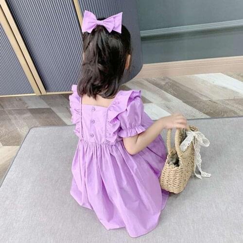 Dress For Girls Summer 2021 Toddler 2 1 Years Old Purple Cute Kids Children Dresses Fashion Cute Sweet Lovely Baby Clothes
