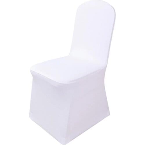 Top Selling 1pcs White Flat Arched Front Covers Spandex Lycra Chair Cover Wedding Party A Support Wholesale And Dropshipping