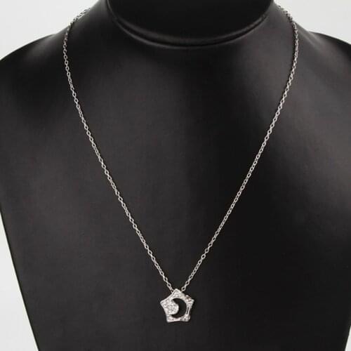 Charm Chic HOT Sale Drama Boys Over Flowers Hollow Moon Crystal Necklace Pendant Jewelry