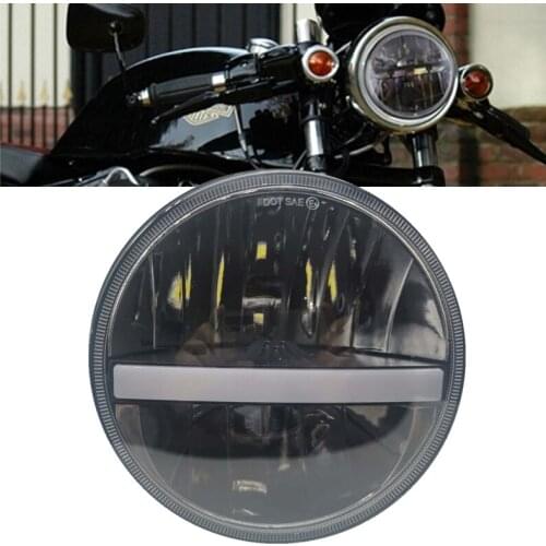 Motorcycle 7 Inch Round Headlight Moto LED Head Light for V-star Road Star 7'' DRL Halo Headlights Mounting Housing Bucket