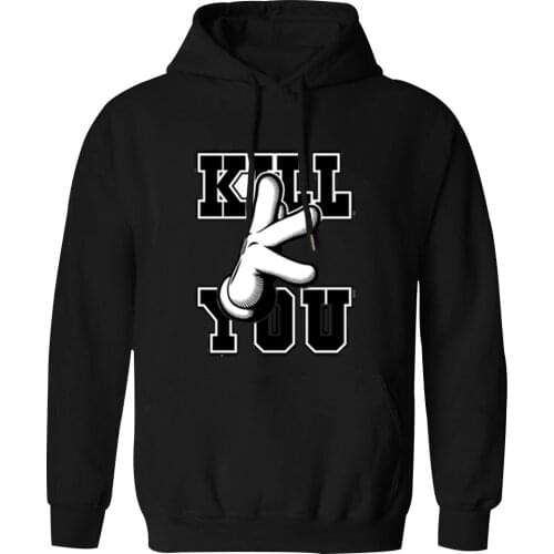 Mens Hooded Kill You Print Fashion Long Sleeve Male Sweatshirt Vintage Leisure Clothing Tops 2020 New Arrival Moletom Masculino