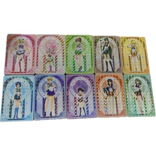 New 10pcs Japan Anime Genuine Limited Edition TCG Sailor Moon Cards Collections Pretty Girl Warrior Flash Card