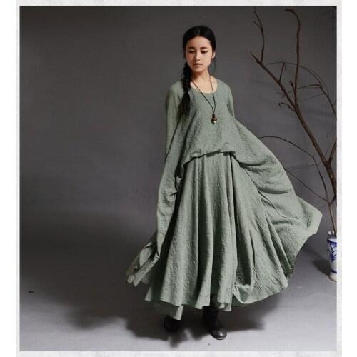 2018 New womens autumn long-sleeved female literary temperament fresh cotton dress Ladys Dresses 15903