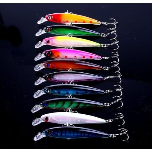 Pisfun 10pcs/set 11cm Minnow Fishing Lure Lot Fishing Lures Artificial Hard Fishing Bait Sinking Trout Bait for Ocean Lake River