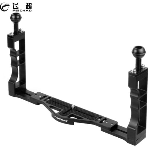 Aluminum Alloy Underwater Diving Handle Tray Base Bracket Dual Handheld Hand Grip for Gopro for DJI DSLR Camera Video Housing