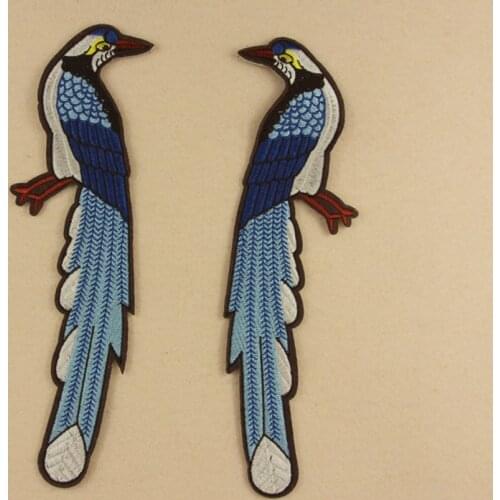 Bird Patches Stripes Clothing Embroidered Iron-On Applications Patches Applique Stickers for Clothes Badges