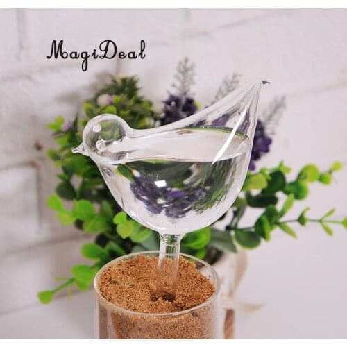 Magideal Indoor Automatic Glass Bird Shape Simple Watering Device for Garden Plant Flower Water System Home Decor