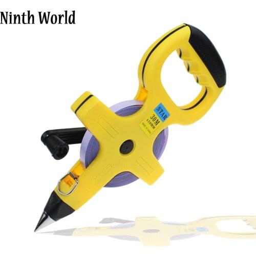 30M 50M 100M Retractable Metric Tape Open Reel Long Steel Tape Measure Measuring Ruler Woodworking Tools