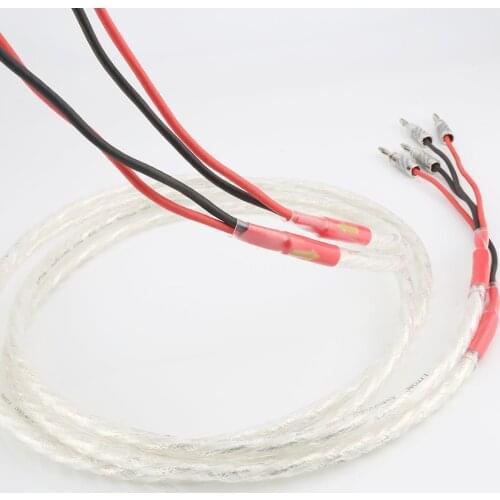 High Quality Audiocrast AS220 One Pair HIFI Silver-plated Speaker Cable Hi-end 6N OCC Speaker Wire Loudspeaker cable