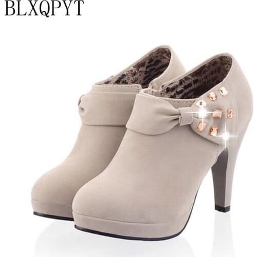 LANYUXUAN 2018 Women Shoes Big Size Sale 34-43 Apricot New Women Pumps Platform High Heels Ladies Party Shoes C-8