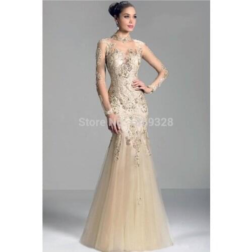 New Arrival Special Occasion Long Sleeve Evening Dresses Elegant Long Lace Mermaid Formal Party Prom Gowns Robe de Soiree