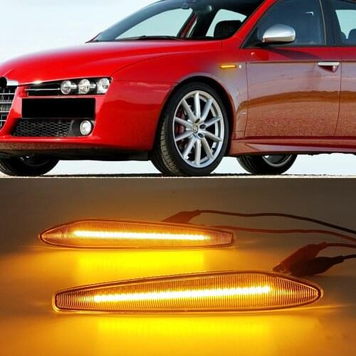 1Set For Alfa Romeo 159 Sportwagon Boera Spider typ 939 LED Dynamic Side Marker Lights Arrow Turn Signal Blinker Lamps