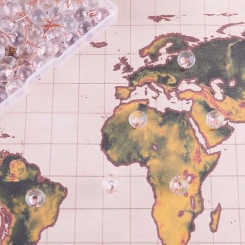 100pcs Transparent Rose Gold Pushpins Thumb Thumbtack Board Round Ball Drawing Photo Wall Studs R9UA