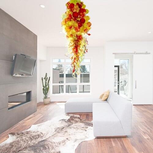 110v-240v LED Bulbs Bubble Shape Chihuly Style Blown Glass Modern Pendant Light