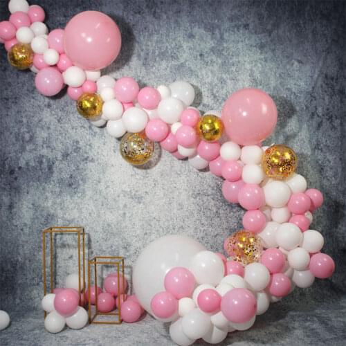 147 Pcs Pink And White Balloon Chain Wedding Party Garland Arch Decoration Kit Balloons And Tools Birthday Party Decoration 75