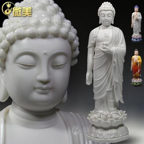 15 inches of Amitabha Buddha - put Ephraim Sam West Dehua Shakya Muni ceramic Buddha statues stand