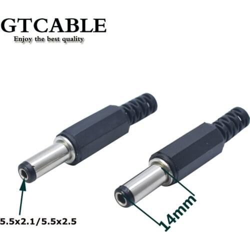 2/5/10 pcs/lot DC005 5.5x2.1/5.5x2.5mm Electric Connectors 14mm Female Mount Socket Jack Plug Wire Terminals Adapter 5.5*2.1/2.5