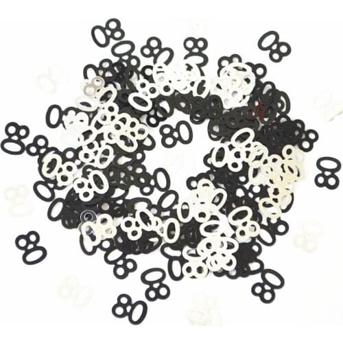 2400pcs 80th Happy Birthday Confetti Table Scatters Pink Blue Sliver Black Sprinkles Party Decorations