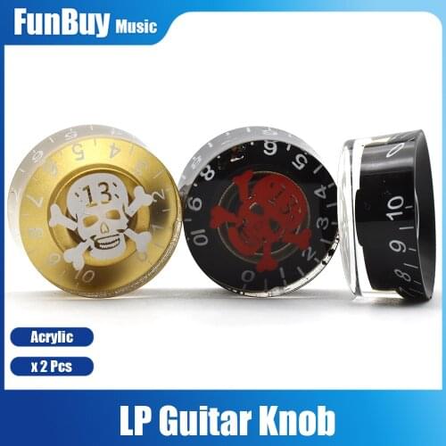 2pcs Electric Guitar Speed Control Knob Acrylic Transparent Guitar Knobs for LP Electric Guitar Accsessories