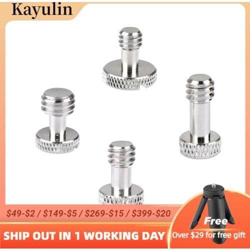Kayulin 4 types Slotted Screw with 1/4-20 inch & 3/8-16 inch For Camera Quick Release Plate
