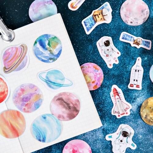 46 Sheets Cute Happy Planet Paper Sticker DIY Decorative Sticker Planner Diary Scrapbooking Kawaii Stationery School Supplies