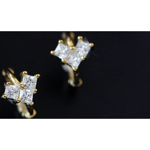 925 Sterling Silver Zircon Heart Earrings For Women Gold Korean Fashion Female Party Hot Sale Mothers Day Gift Jewelry INEFFA